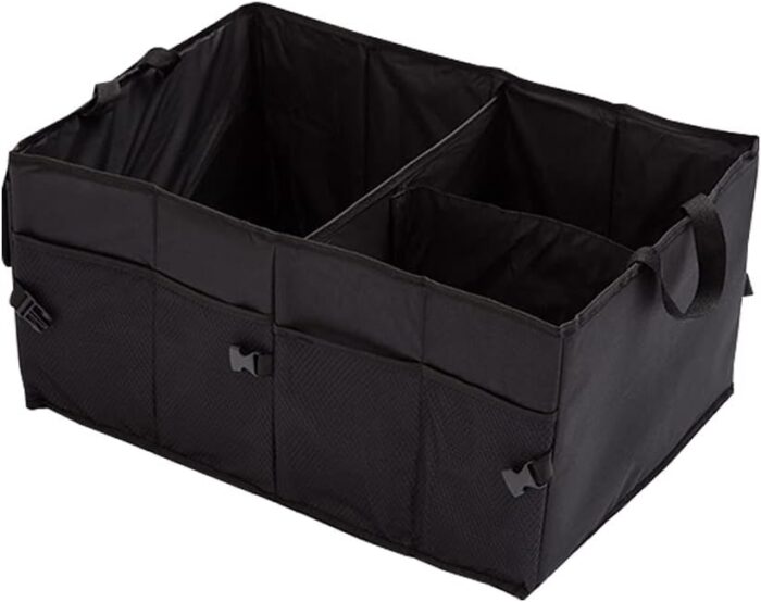 Car Trunk Organizer Black Collapsible Snack Storage Organizer Bins for SUV Sedan (Black) - Image 1