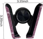 Car Phone Holder, 360 Degrees Adjustable Crystal Auto Mount Holder for Dashboard,Windshield and Air Vent (Pink) - Image 2