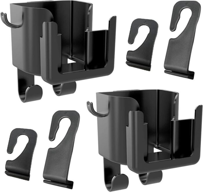 2PCS Multifunctional Car Cup Holder, Car Phone Holder with Headrest Hooks, Hanging Storage Organizer Accessories, Universal Car Back Seat Hook for Purse, Keys, Umbrella, Bag - Image 1