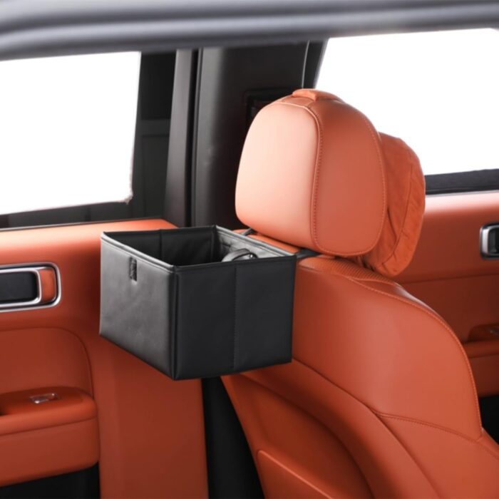 Car Backseat Organizer, Large Capacity Car Suspension Waterproof and Leak Proof Garbage Bin Storage Bag, Travel Accessories Foldable (black) - Image 1