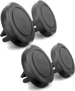 Universal Smartphone Holder - Air Vent Magnetic Car Mount (4 Pack Black) Compatible with iPhone 12/13/14/15/16 & Galaxy LG Android Cell Phone