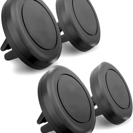 Universal Smartphone Holder - Air Vent Magnetic Car Mount (4 Pack Black) Compatible with iPhone 12/13/14/15/16 & Galaxy LG Android Cell Phone