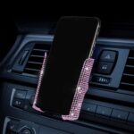 Car Phone Holder, 360 Degrees Adjustable Crystal Auto Mount Holder for Dashboard,Windshield and Air Vent (Pink)