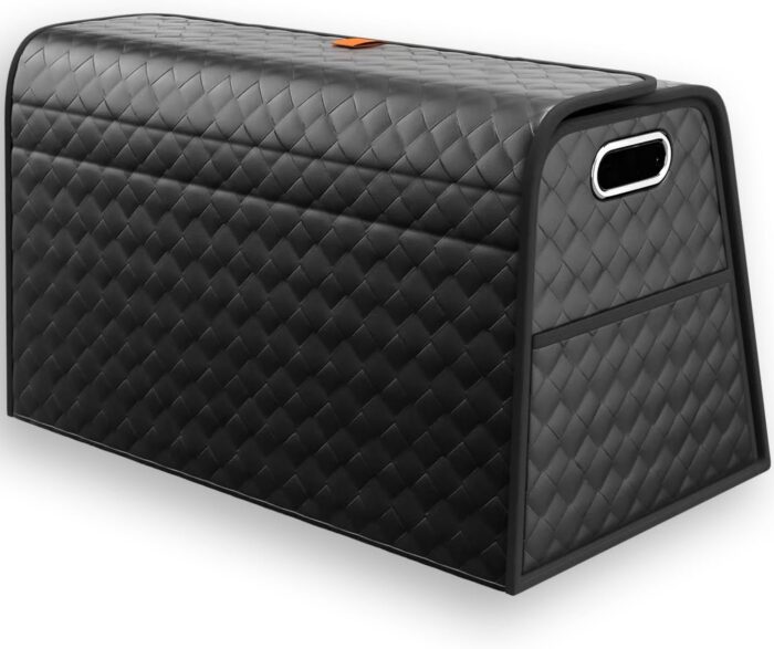 Foldable Leather Trunk Organizer for Car, SUV, Truck, MPV, Multi-Compartment Storage Box for Shopping, Camping, Picnic, Home, Garage box (Black, Large) - Image 1