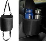 Car Seat Side Large Cup Holder Expander Adapter Bag, Auto Seat Storage Hanging Bag for Water Bottle Cup and Drink, Multifunctional Auto Interior Organizer with Waterproof Liner