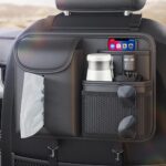Car Seat Back Storage Bag,Backseat Organizer with Tissue Box, Large Capacity Rear Seat Storage Pocket, Universal for Most Vehicles