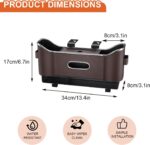 Multifunctional Car Seat Back Storage Box with 2 Sturdy Drink Cup Holders and Tissue Box Feature, Universal Fit for Various Car Seats (Brown) - Image 2