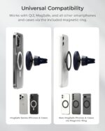 Compatible Air Vent Car Phone Holder. Unversal Magnetic Car Phone Mount for iPhone 12/13/14/15/16 Series & Android Phones via Included Magnetic Ring Adapter - Image 2