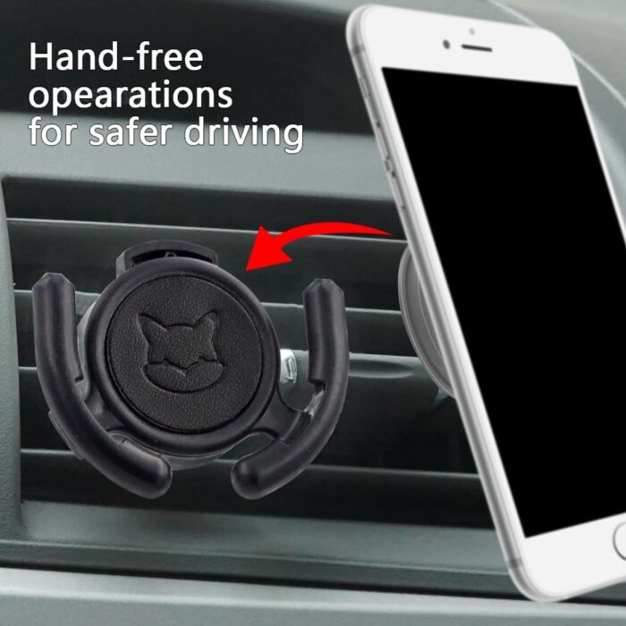 Car Vent Mount Holder 2 Pack - Compatible with  - Black Leather Car Mount Made for  Grips Collapsible Phone Holder for PopMount - with Clip for Horizontal Air Vent ONLY - Image 2