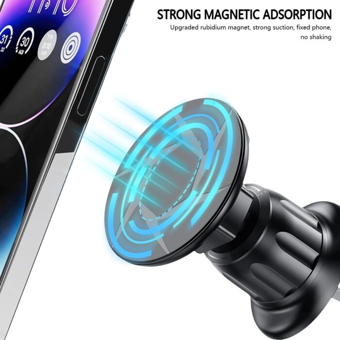 Magnetic Car Phone Holder, 360° Rotation Auto Air Vent Smartphone Holder Mount, Vehicle Interior Cellphone Mount Clip Stand Accessories, Universal for RV, SUV, Truck - Image 2