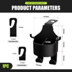 1 PC Car Seat Headrest Water Cup Holder, Three-in-one Multifunctional Mobile Phone Holder Hanging Storage Rack, Headrest Hook for Backpacks Umbrellas, Universal for Cars Trucks (Black) - Image 2