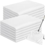 12 Pcs Extra Large Microfiber Cleaning Cloths Bulk 30" x 20" Washable Reusable Microfiber Rags Absorbent Cleaning Towels for Floor Glass Window Car Kitchen Bathroom House(White)