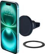 Compatible Air Vent Car Phone Holder. Unversal Magnetic Car Phone Mount for iPhone 12/13/14/15/16 Series & Android Phones via Included Magnetic Ring Adapter