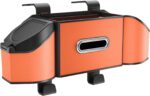 Multifunctional Car Seat Back Organizer with 2 Cup Holders, Spacious Storage for Tissues, Keys, Umbrellas, Bags & Glasses, Built in Waste Bin, Universal Hanging Storage Box for Cars, SUVs (Orange)