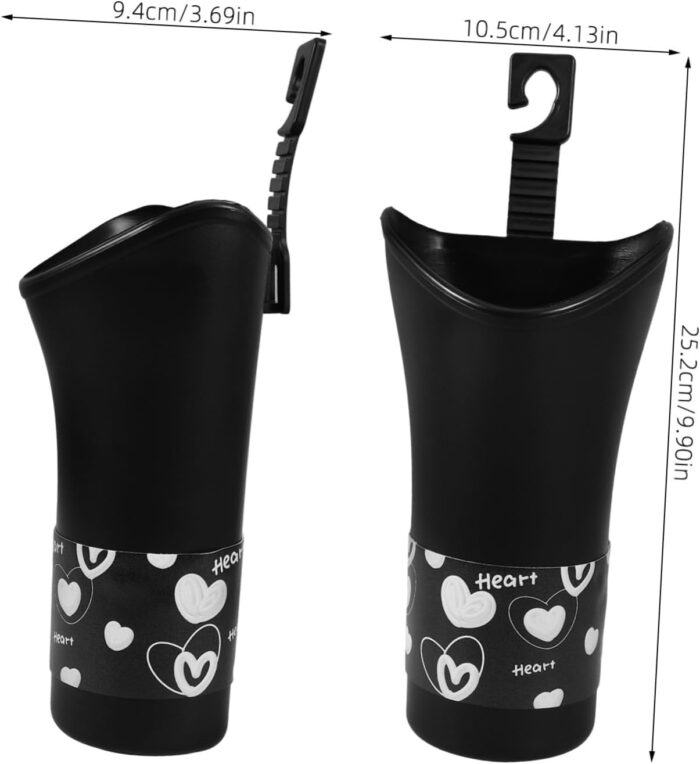 Car Umbrella Storage Bucket Multifunctional Organizer for Umbrellas Trash Tissues Water Resistant Material Space Efficient Installation Heart Design - Image 2