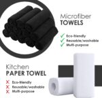 Microfiber Cleaning Cloths (Value Pack of 36) Size 16" x 16", Highly Absorbent Cleaning Rags, Lint Free Cleaning Towels, Reusable and Washable, Microfiber Towels for Cars (Black) - Image 2