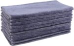 Gray Microfiber Cleaning Cloths 10 Pack, Microfiber Towel for Cars, Highly Absorbent Drying Car Washing Cloth, Lint Free Streak Free Cleaning Rags for Cars, SUVs, RVs, Trucks (30 x 60 cm)
