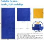 Professional car wash Towels (One 27.5" x 65" and Two 27.5" x 27.5") Microfiber Drying Towel, Super Absorbent Microfiber Car Towel, for Car, Truck, Motor Vehicle, Microfiber Towel (Blue, 3) - Image 2