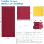 Professional car wash Towels (One 27.5" x 65" and Two 27.5" x 27.5") Microfiber Drying Towel, Super Absorbent Microfiber Car Towel, for Car, Truck, Motor Vehicle, Microfiber Towe(Wine red, 3) - Image 2