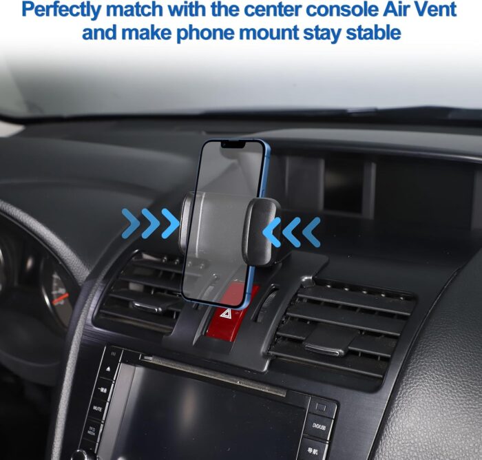 Car Phone Mount Compatible with Subaru Forester 2013-2018, Center Console Air Outlet Cell Phone Holder, Handsfree Air Vent Phone Stand, Clamping Arms Holder-A Style - Image 2