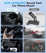 Compatible with  Car Mount for Mercedes Benz A/B/C/E/G/GLA/GLK Round Air Vent, Strong Magnetic Phone Holder for iPhone 16 15 14 13 12 Pro Max Plus Mini - Image 2