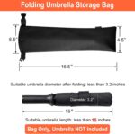 1 Pc Umbrella Bag Waterproof Travel Umbrellas Storage Pouches Wet Umbrella Cases Folding Umbrellas Sleeves Covers Portable Travel Umbrella Carry Bag for Home Outdoor (Black Color) - Image 2