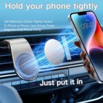 2-Pack Strong Magnetic Car Phone Holder - 360° Rotatable L-Shape Air Vent/Dashboard Mount for iPhone, Samsung, Huawei - Super Sticky Magnet, Universal Smartphone Cradle (Black + Red) - Image 2