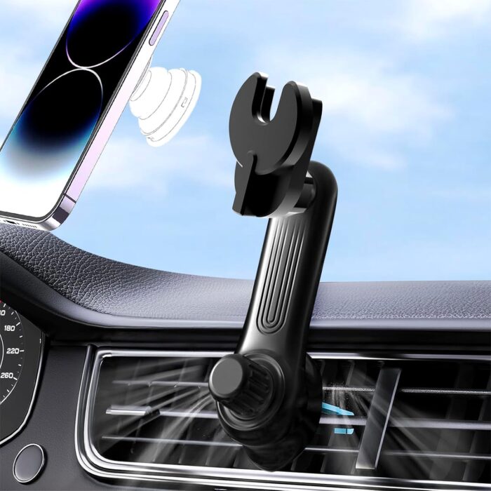 Car Phone Holder for Socket Mount, Air Vent Car Phone Holder for Pop Grip [Never Blocking] AC Vent Clip Phone Mount 360° Adjustable Works with  Car Mount for iPhone Samsung All Smartphones - Image 1
