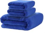 Professional car wash Towels (One 27.5" x 65" and Two 27.5" x 27.5") Microfiber Drying Towel, Super Absorbent Microfiber Car Towel, for Car, Truck, Motor Vehicle, Microfiber Towel (Blue, 3)