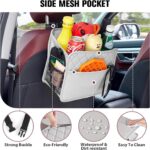 Car Seat Organizer, Updated Large Leather Backseat Car Organizer with Cup Holders Multifunctional Over the Seat Storage Organizer Bag Hanging Back Seat Organizers for Kids (Gray 1Pack) - Image 2