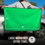 Microfiber Car Drying Towel Extra Large - Auto Drying Towel for Cars Trucks SUV - XL Professional Water Absorber Microfiber Drying Towel Car Thick Cleaning Cloth 40x24 800 GSM 4-Pack - Image 2