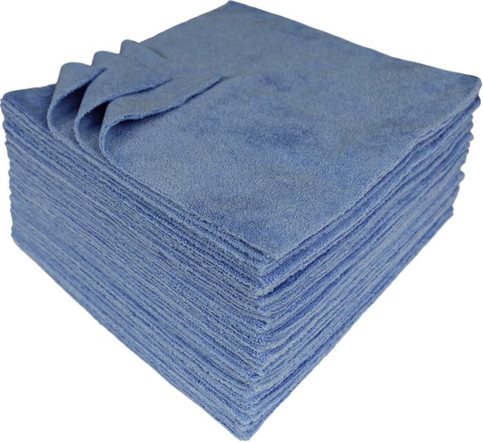 Microfiber Cleaning Cloths, All-Purpose Reusable Lint-Free and Absorbent Towels for Kitchen, Home, Car Use, 350GSM, 12 x 12 in. Blue, 50-pack - Image 1