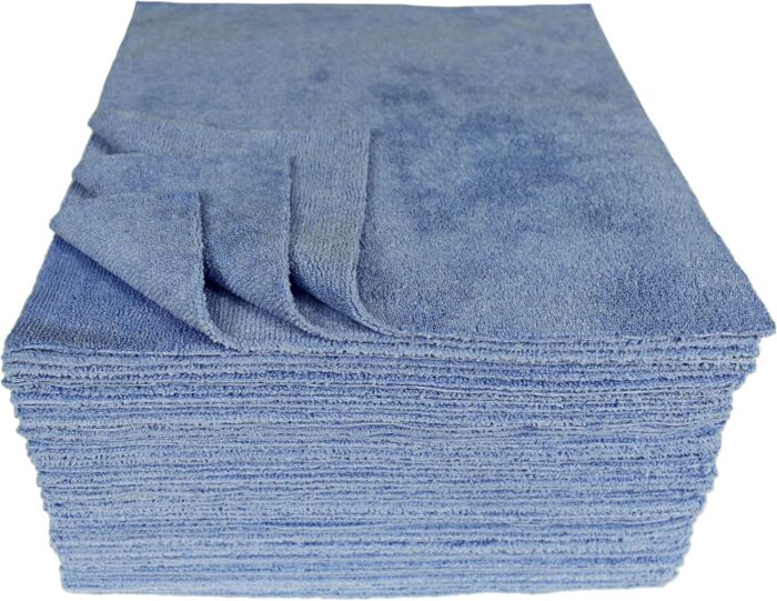 Microfiber Cleaning Cloths, All-Purpose Reusable Lint-Free and Absorbent Towels for Kitchen, Home, Car Use, 350GSM, 12 x 12 in. Blue, 50-pack - Image 2