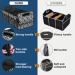 Car Organizer for SUV - 6 Big Pocket Trunk Storage With Waterproof Polyester, Car Accessories for Women/Men, Cow Print (Medium) - Image 2