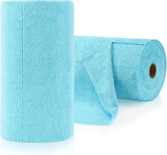 Microfiber Towels Roll Microfiber on a Roll Tear Away Towel 12" x 12" Reusable Washable Microfiber Cloth Microfiber Paper Towels Roll for Car Cleaning Rag All Purpose Absorbent Kitchen - Image 1