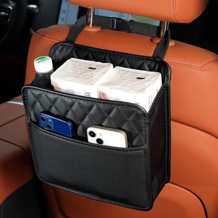 Car Seat Back Hanging Bag Car Document Holder Multi-Pocket Bottle Bag Storage Box Organizer Travel Tidy Pouch Pocket Kids - Image 1