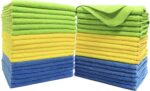Premium Microfiber Cleaning Towel,16x16 in 36 Pack (Blue,Green,Yellow)