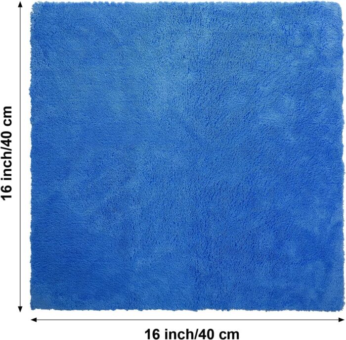 30 Pcs Edgeless Microfiber Plush Towels for Cars Detailing Drying Wash Polishing Towel Plush Absorbent Microfiber Plush Microfiber Cleaning Cloths for Cars, 500 GSM, 16 x 16 Inch(Dark Blue) - Image 2