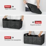 Car Trunk Organizer, 2 Compartments Collapsible Trunk Storage, Anti-slip Design, Made of Waterproof 600D Oxford Polyester, Suitable for SUV, Minivan, Truck, Standard Size, Black - Image 2