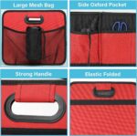 Trunk Organizer for Car/SUV/Truck, Collapsible 2 Compartment 50L Automotive Storage Box with 5 Pocket, 600D Waterproof Oxford Polyester, Anti-slip & Leak-proof, Red - Image 2