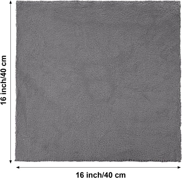 30 Pcs Edgeless Microfiber Plush Towels for Cars Detailing Drying Wash Polishing Towel Large Plush Absorbent Microfiber Plush Microfiber Cleaning Cloths for Cars, 500 GSM, 16 x 16 Inch(Gray) - Image 2