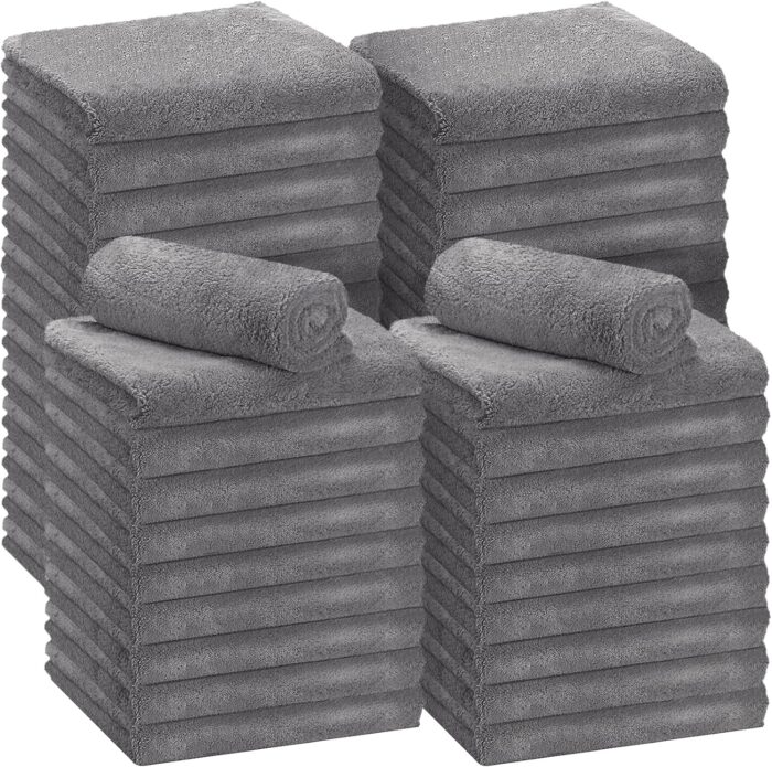 30 Pcs Edgeless Microfiber Plush Towels for Cars Detailing Drying Wash Polishing Towel Large Plush Absorbent Microfiber Plush Microfiber Cleaning Cloths for Cars, 500 GSM, 16 x 16 Inch(Gray) - Image 1