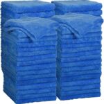 30 Pcs Edgeless Microfiber Plush Towels for Cars Detailing Drying Wash Polishing Towel Plush Absorbent Microfiber Plush Microfiber Cleaning Cloths for Cars, 500 GSM, 16 x 16 Inch(Dark Blue)
